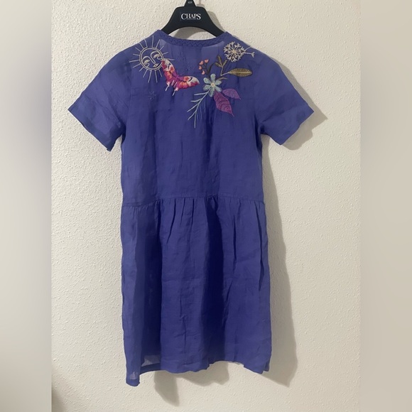 Johnny Was floral embroidered Nila blue tunic button  dress XXS fits XS/S - Picture 5 of 15